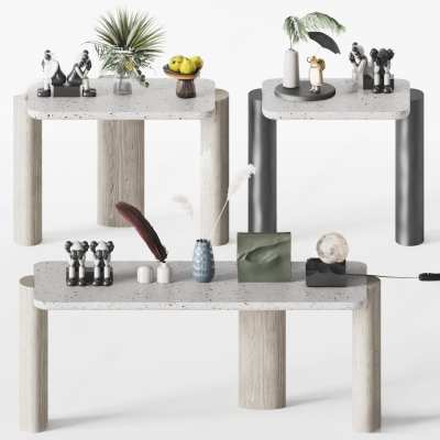 现代水磨石茶几3D模型下载